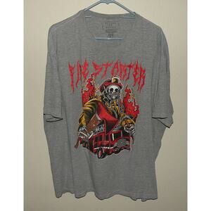 Return To Sender Men’s XXXL SS T Shirt Fire Starter Graphic Skeleton Firefighter